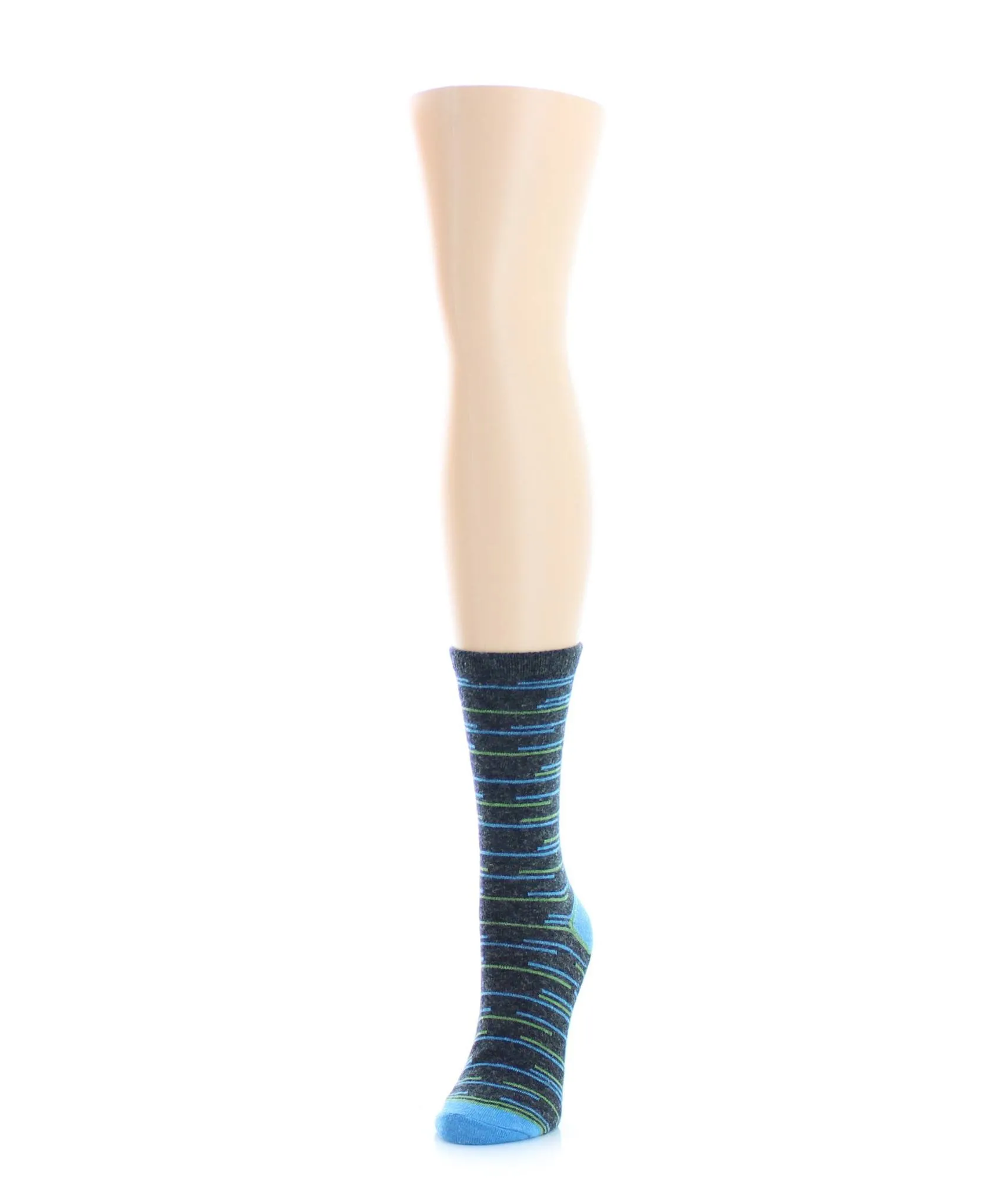 Women's Scattered Stripes Merino Wool Crew Socks