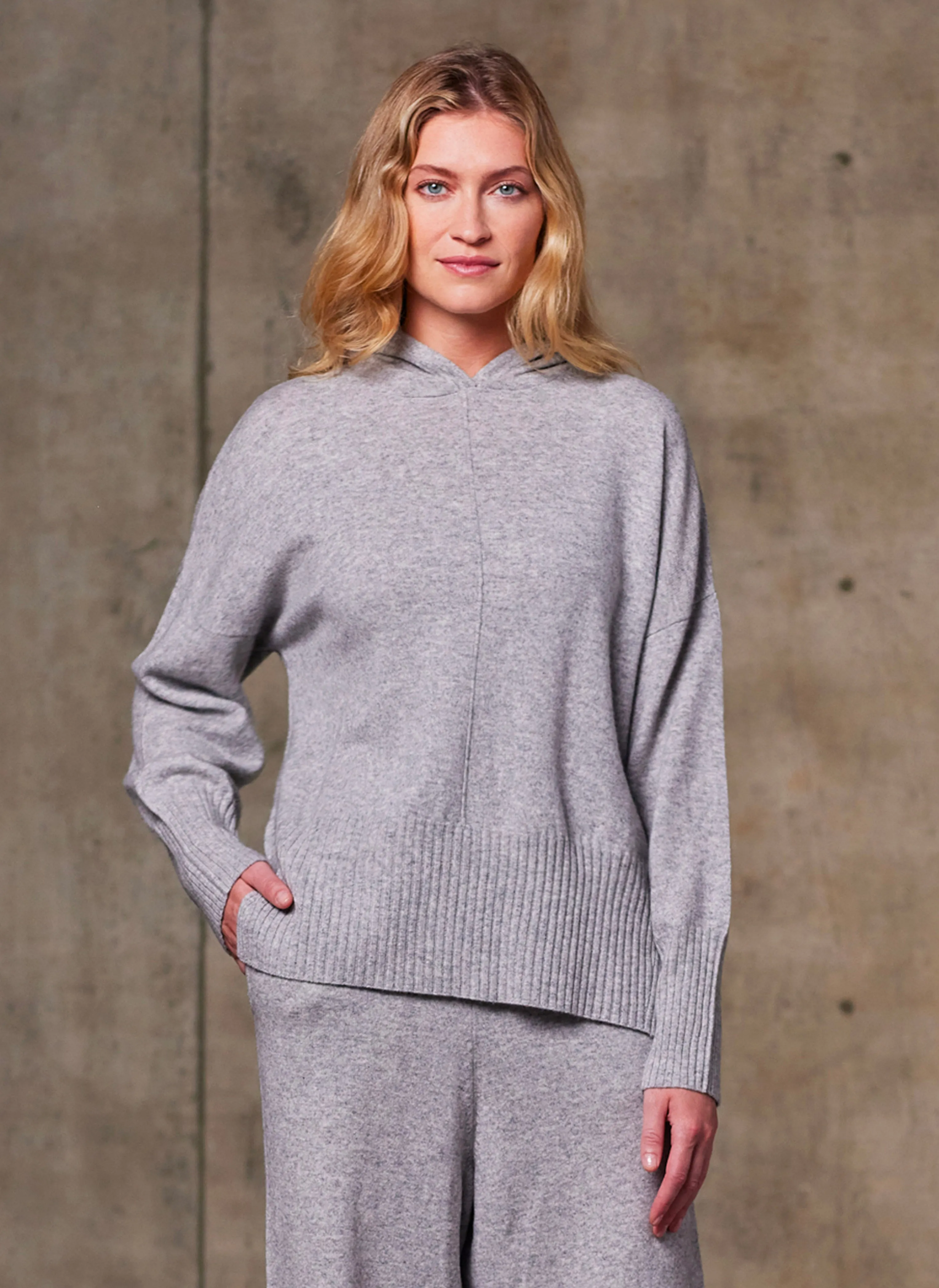 Women's Siena Full Leg Cashmere Pants in Light Grey