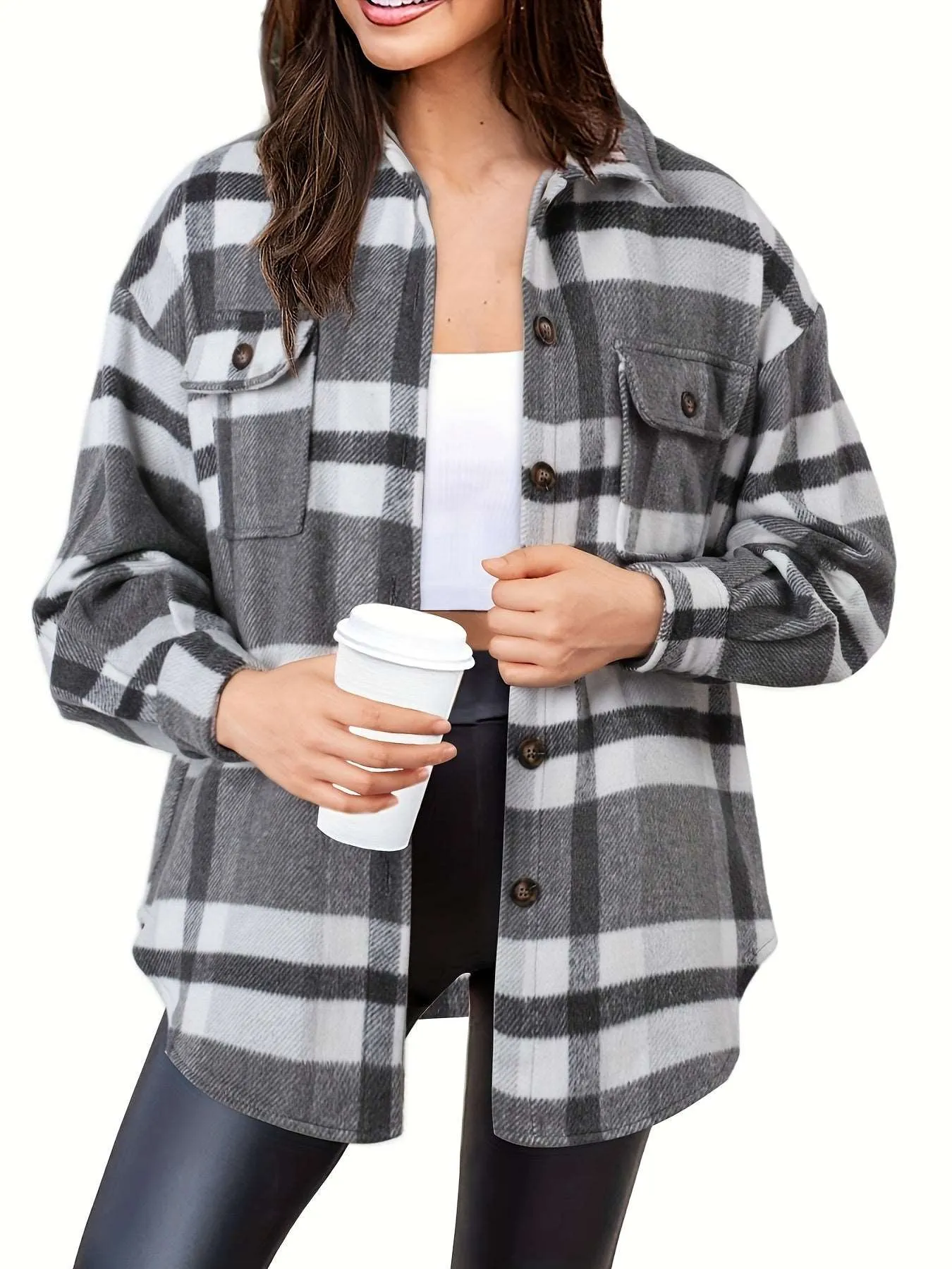 Women's Slim Wool Plaid Coat - A Winter Wardrobe Essential