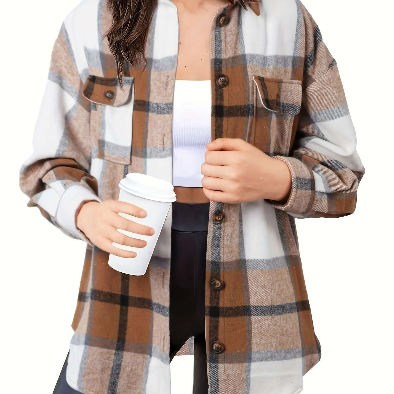 Women's Slim Wool Plaid Coat - A Winter Wardrobe Essential