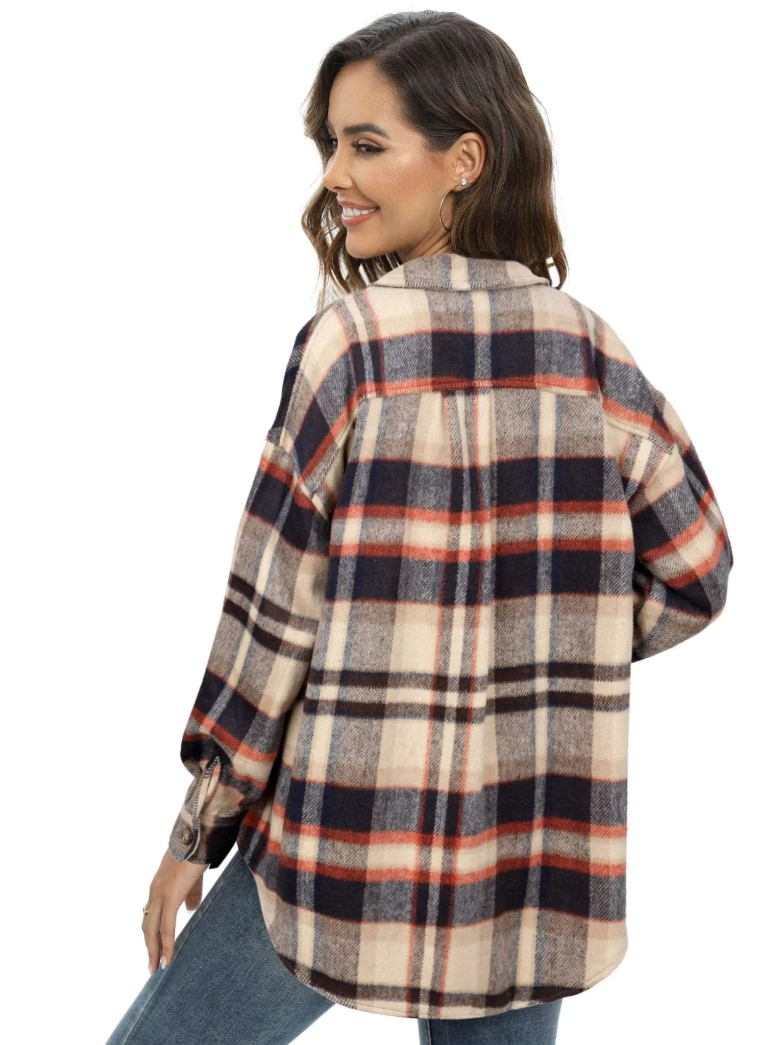 Women's Slim Wool Plaid Coat - A Winter Wardrobe Essential