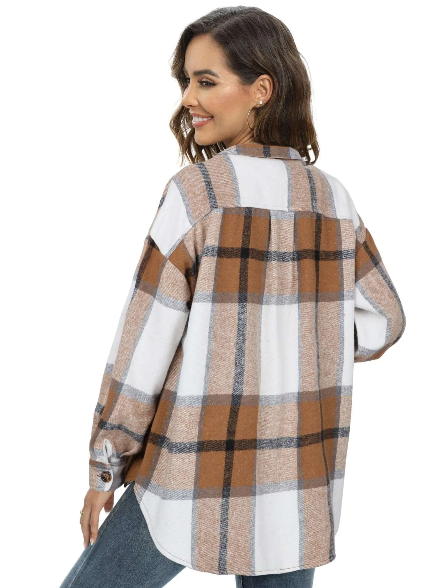 Women's Slim Wool Plaid Coat - A Winter Wardrobe Essential
