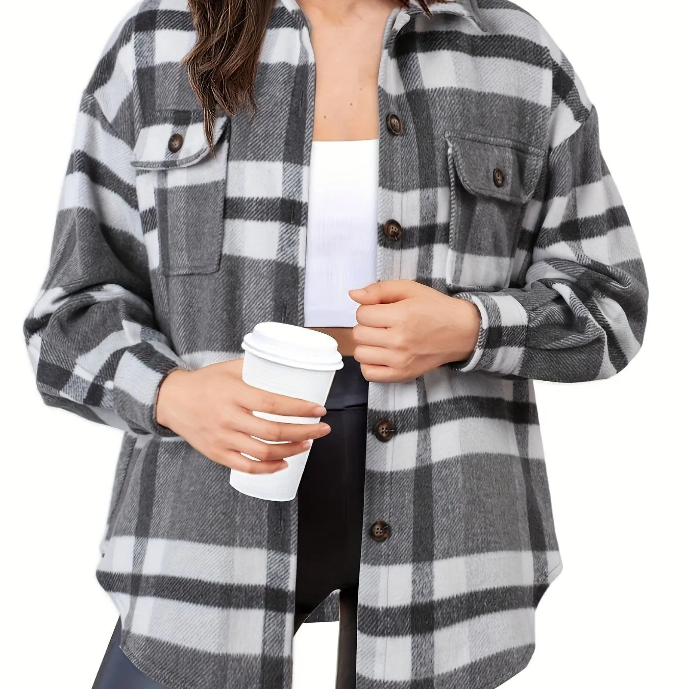 Women's Slim Wool Plaid Coat - A Winter Wardrobe Essential