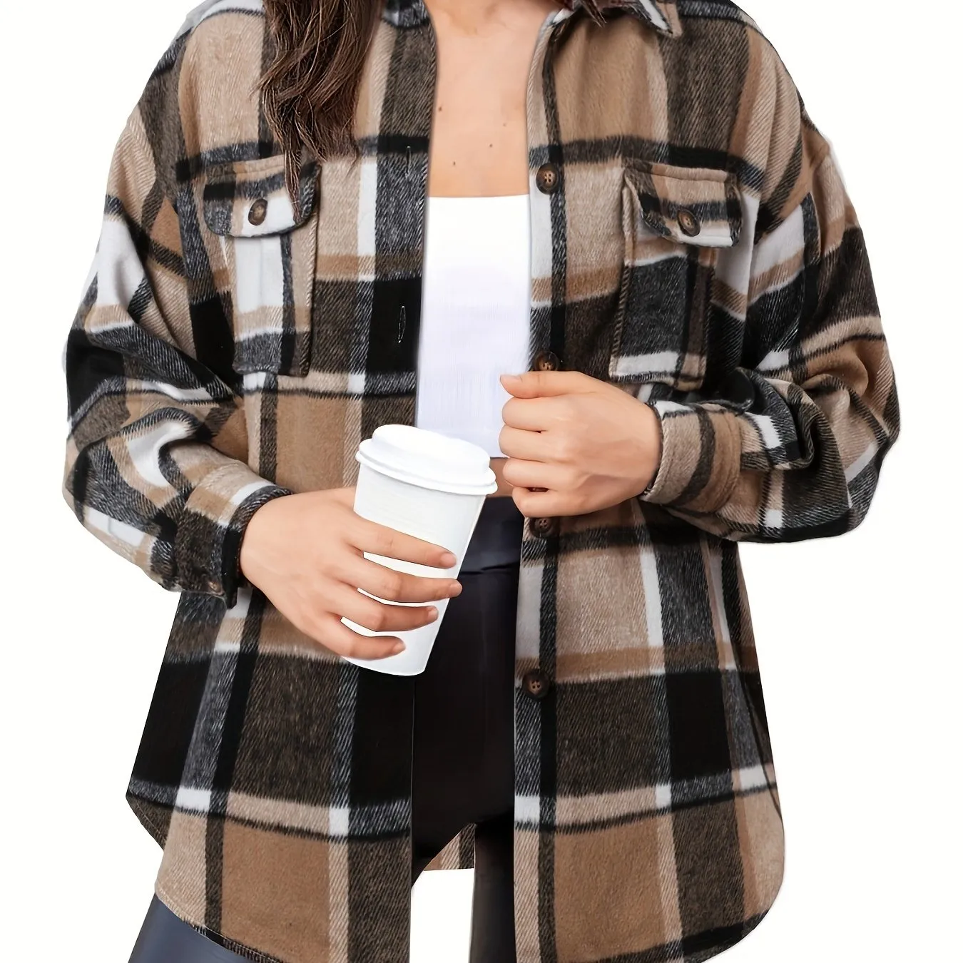 Women's Slim Wool Plaid Coat - A Winter Wardrobe Essential