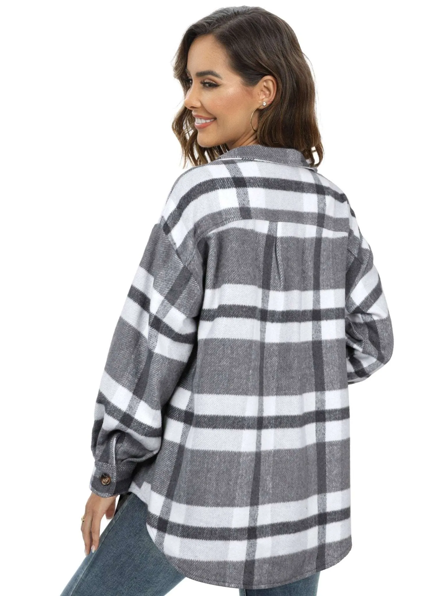 Women's Slim Wool Plaid Coat - A Winter Wardrobe Essential