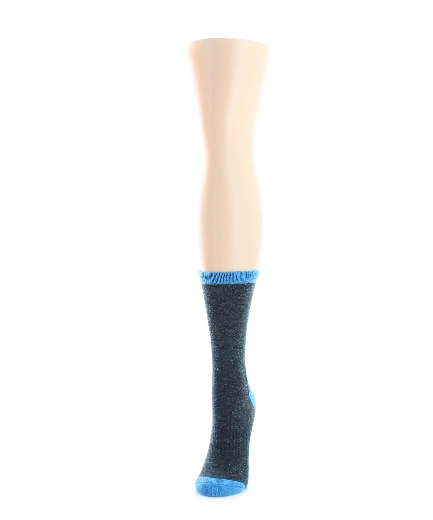 Women's Tipped Solid Half-Cushioned Merino Wool Crew Socks