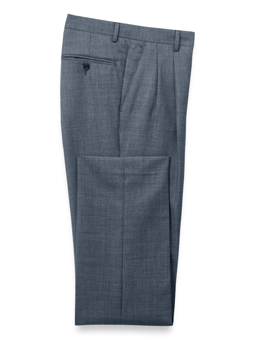 Wool Sharkskin Pants - Blue