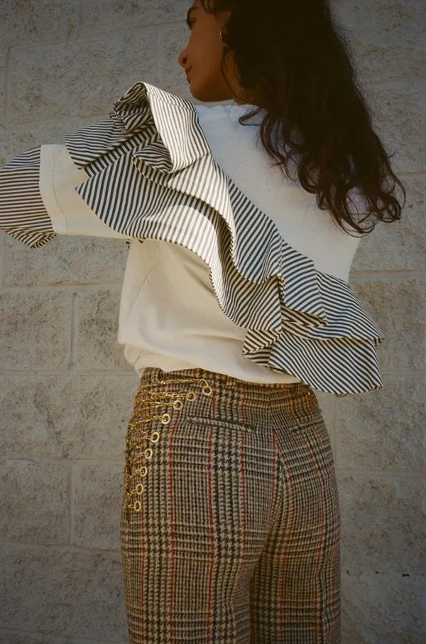 Y/Project Chain-Embellished Prince of Wales Check Wool Trousers
