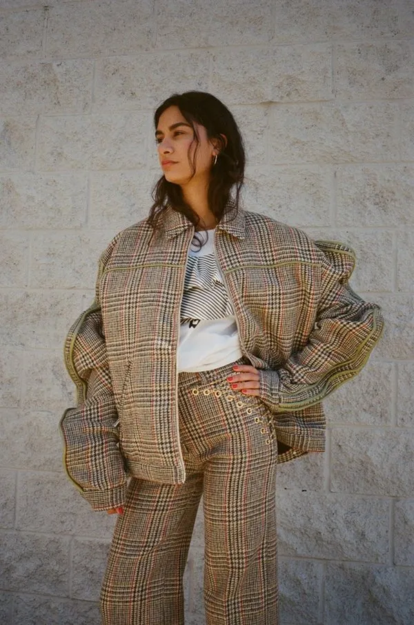 Y/Project Chain-Embellished Prince of Wales Check Wool Trousers