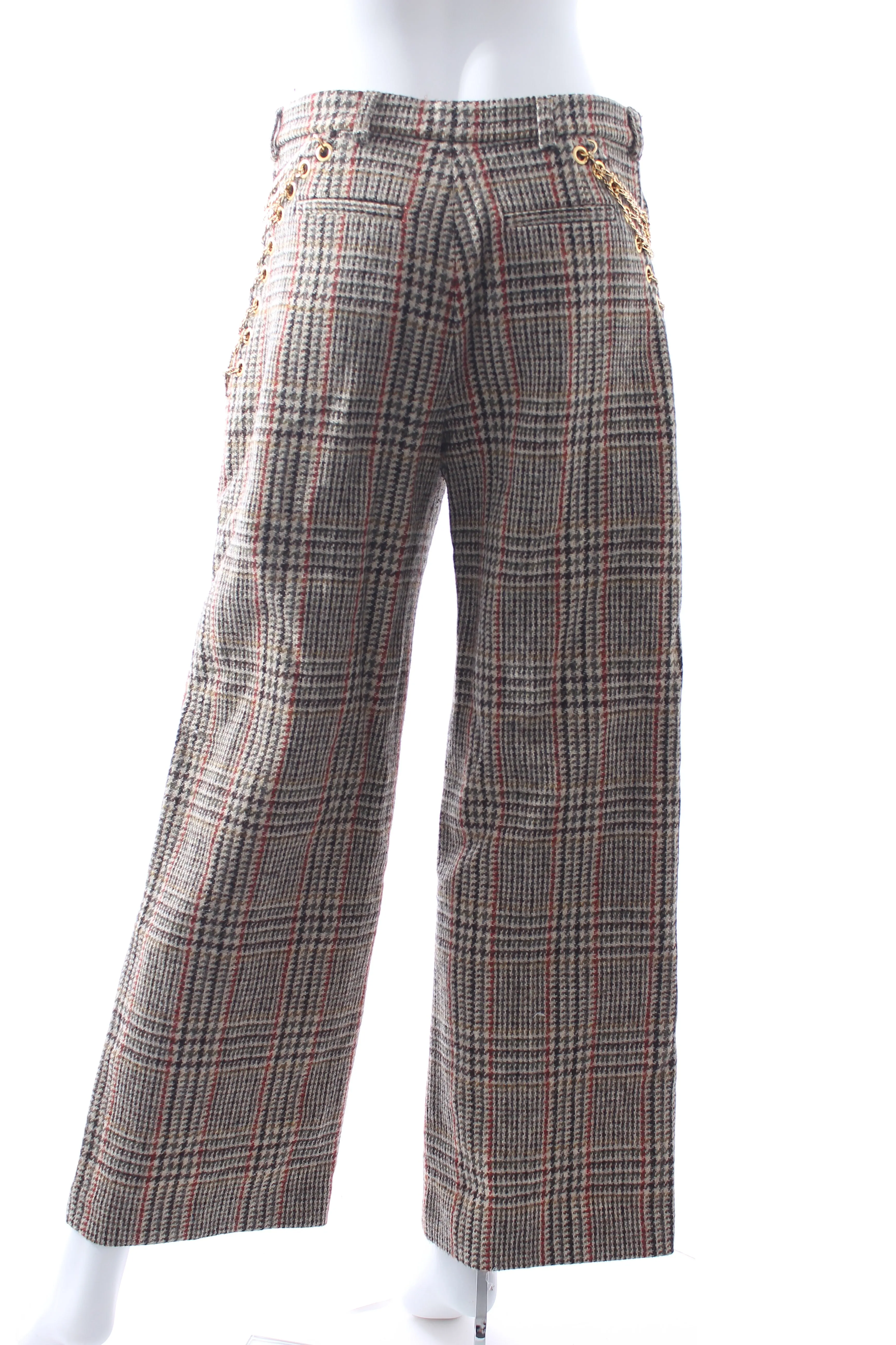 Y/Project Chain-Embellished Prince of Wales Check Wool Trousers