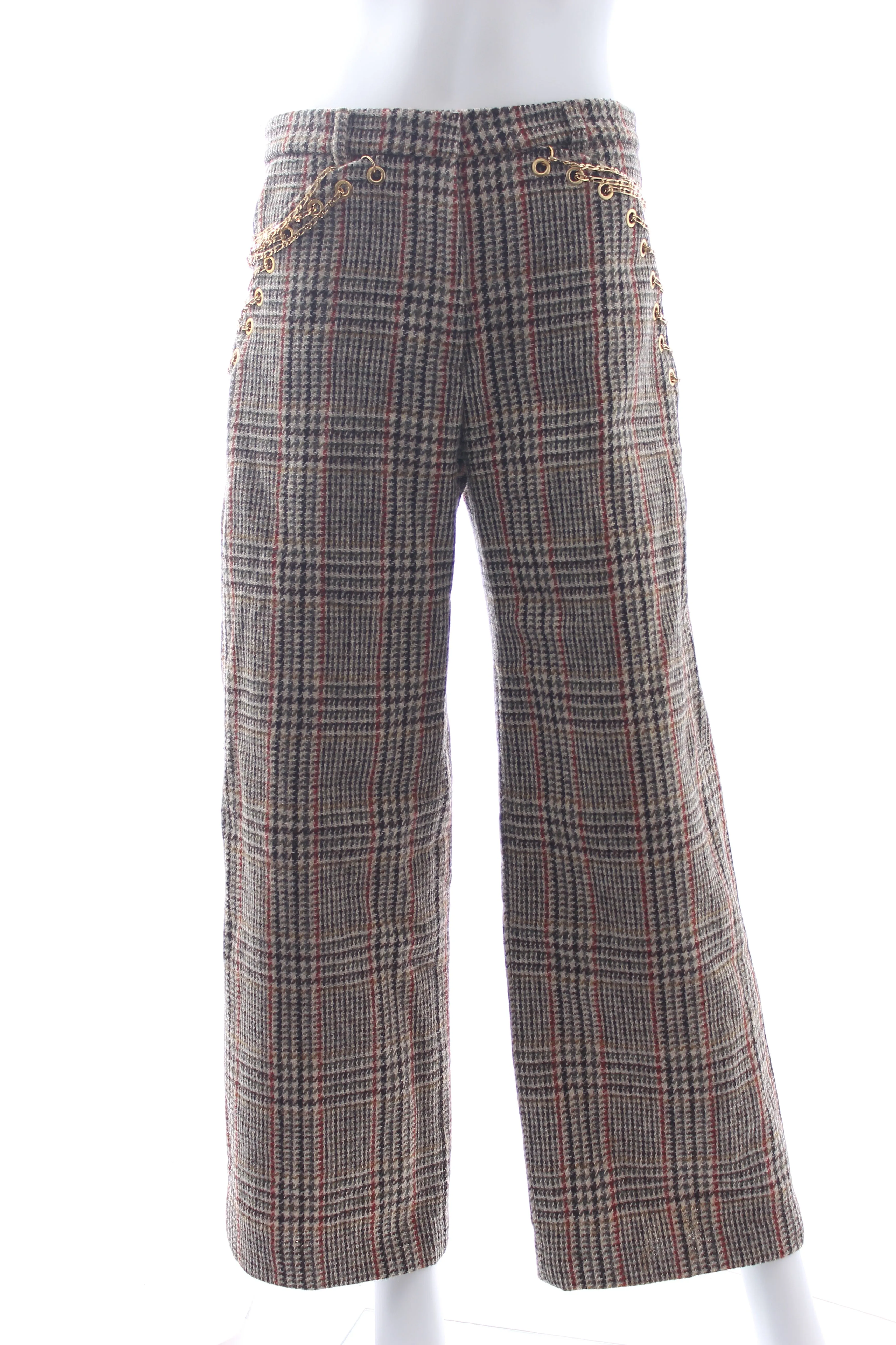 Y/Project Chain-Embellished Prince of Wales Check Wool Trousers